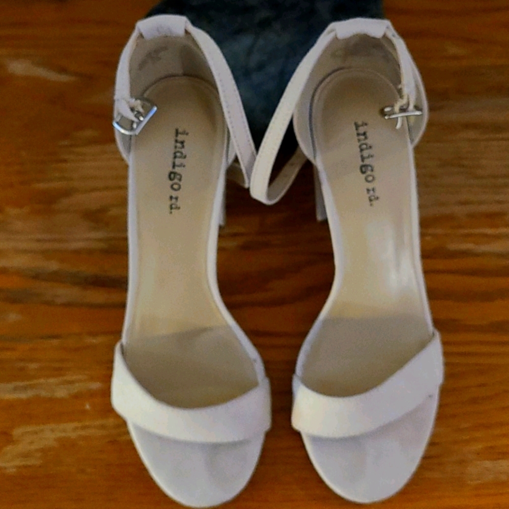 Pale Pink Suede Strap Heel